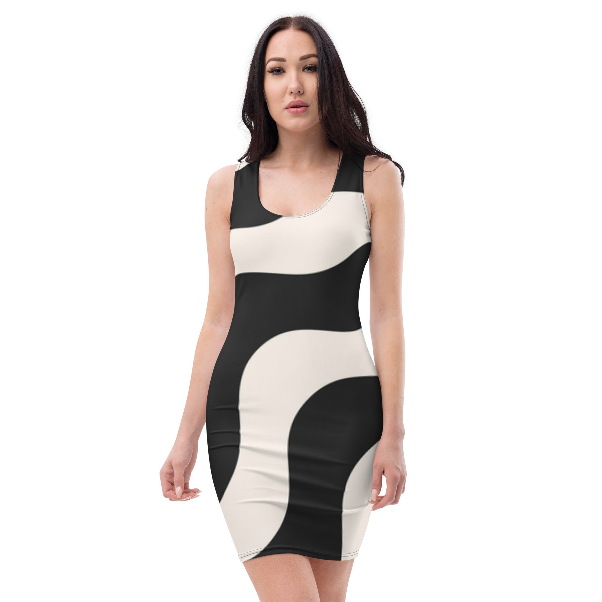 Marble Black & Cream Dress