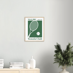 MALIBU TENNIS CLUB| Paper Wooden Framed